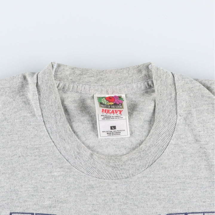2000'S Fruit of the Loom College T-shirt, Made in Canada, Men's Size L (approx.) cotton gray type Vintage Second Hand