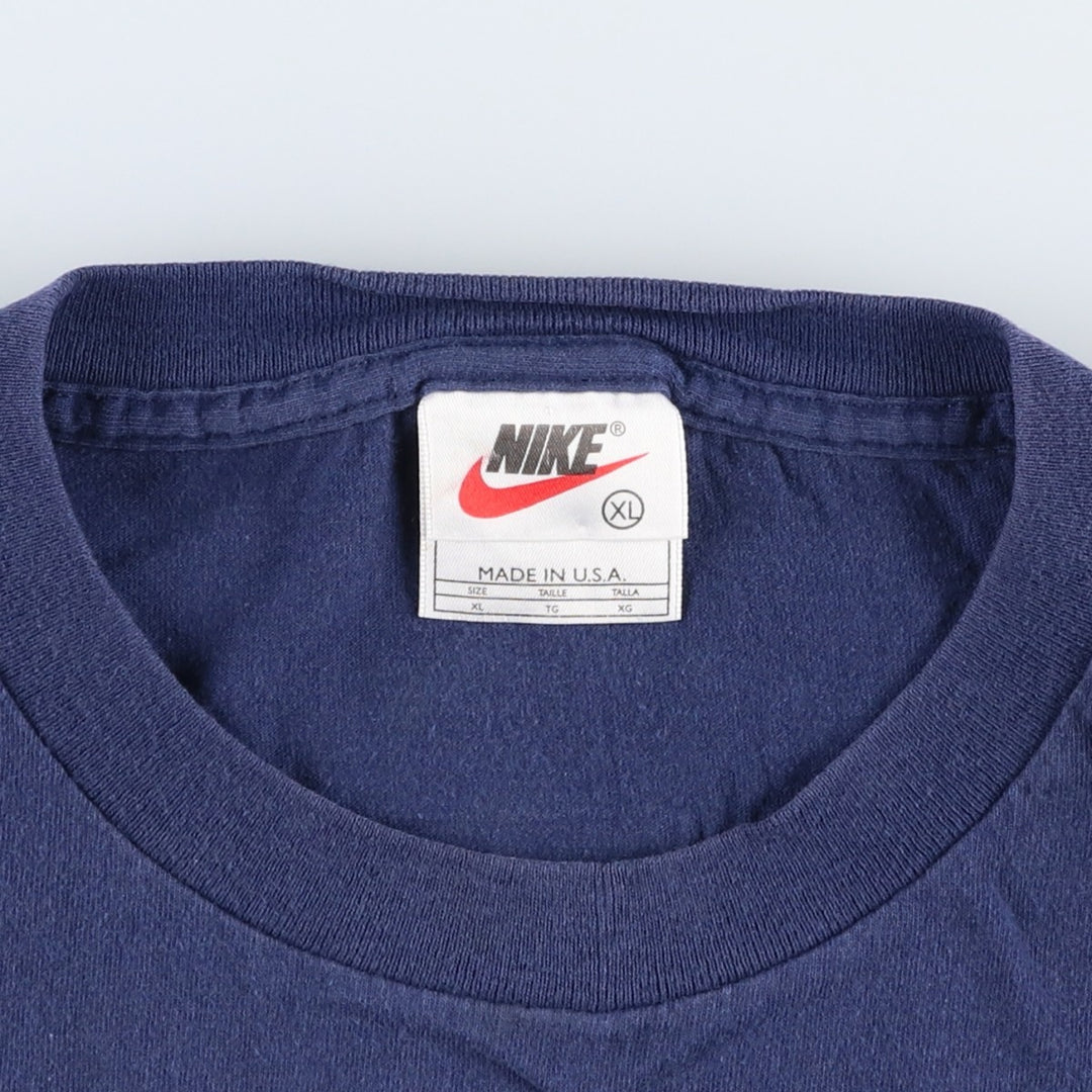 90'S Nike MICHIGAN University of Michigan College T-shirt, Made in USA, Men's XL equivalent, Vintage cotton navy blue type Vintage Second Hand