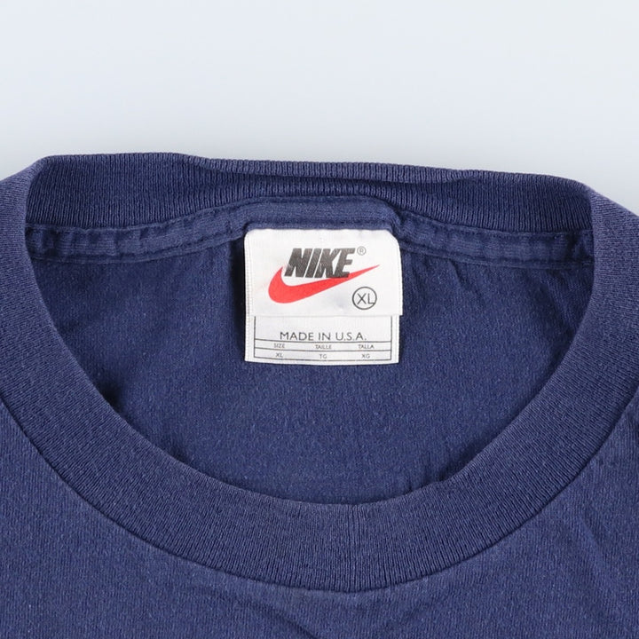 90'S Nike MICHIGAN University of Michigan College T-shirt, Made in USA, Men's XL equivalent, Vintage cotton navy blue type Vintage Second Hand