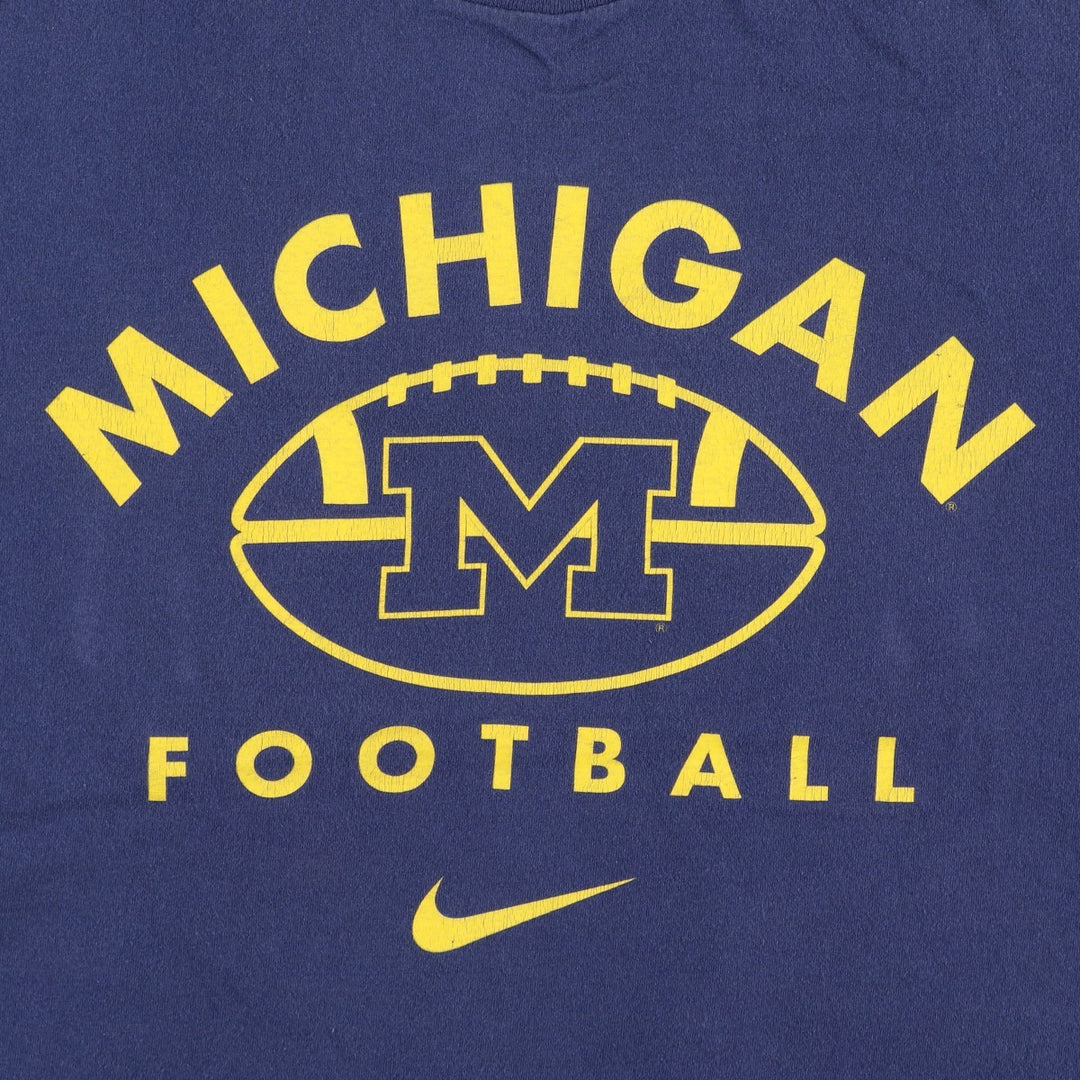 90'S Nike MICHIGAN University of Michigan College T-shirt, Made in USA, Men's XL equivalent, Vintage cotton navy blue type Vintage Second Hand