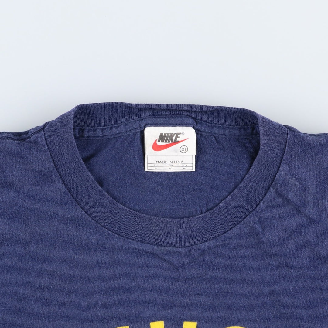 90'S Nike MICHIGAN University of Michigan College T-shirt, Made in USA, Men's XL equivalent, Vintage cotton navy blue type Vintage Second Hand