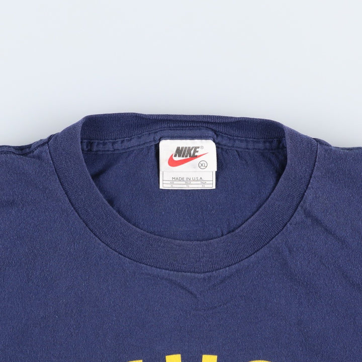 90'S Nike MICHIGAN University of Michigan College T-shirt, Made in USA, Men's XL equivalent, Vintage cotton navy blue type Vintage Second Hand