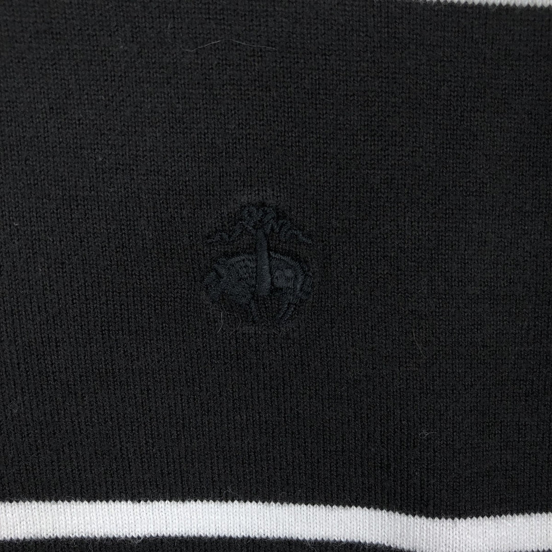 Brooks Brothers 346 Striped Pattern Long Sleeve Rugby Shirt, Men's Size L cotton black type Vintage Second Hand