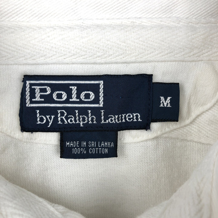 Ralph Lauren POLO by Ralph Lauren Striped Pattern Multi-Stripe Long-Sleeve Rugby Shirt, Men's Size M (approx.) cotton white type Vintage Second Hand
