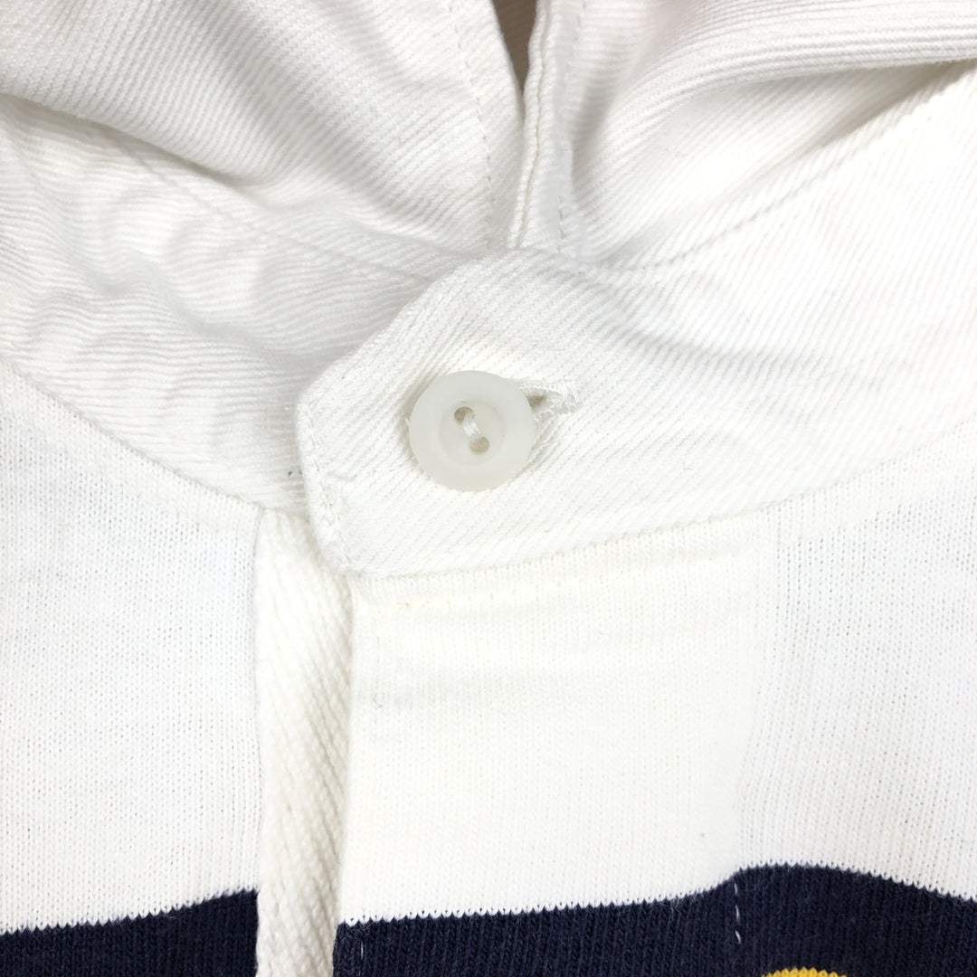 Ralph Lauren POLO by Ralph Lauren Striped Pattern Multi-Stripe Long-Sleeve Rugby Shirt, Men's Size M (approx.) cotton white type Vintage Second Hand