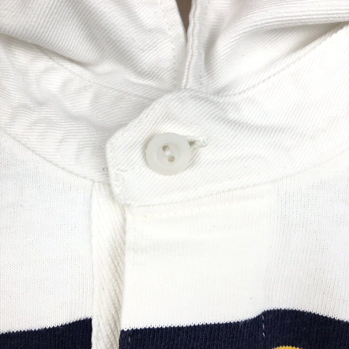 Ralph Lauren POLO by Ralph Lauren Striped Pattern Multi-Stripe Long-Sleeve Rugby Shirt, Men's Size M (approx.) cotton white type Vintage Second Hand