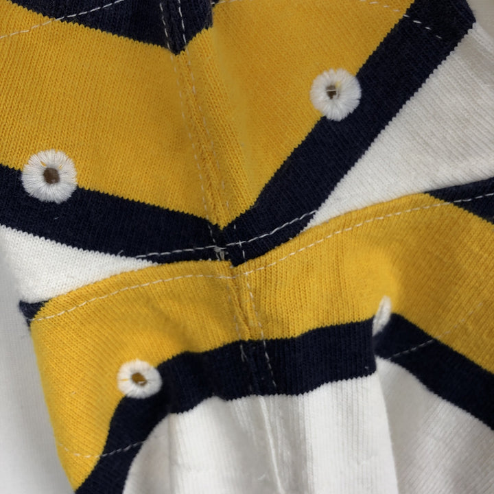 Ralph Lauren POLO by Ralph Lauren Striped Pattern Multi-Stripe Long-Sleeve Rugby Shirt, Men's Size M (approx.) cotton white type Vintage Second Hand