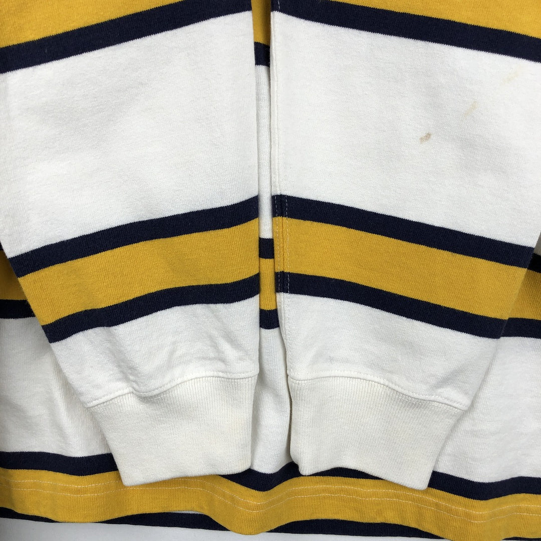 Ralph Lauren POLO by Ralph Lauren Striped Pattern Multi-Stripe Long-Sleeve Rugby Shirt, Men's Size M (approx.) cotton white type Vintage Second Hand