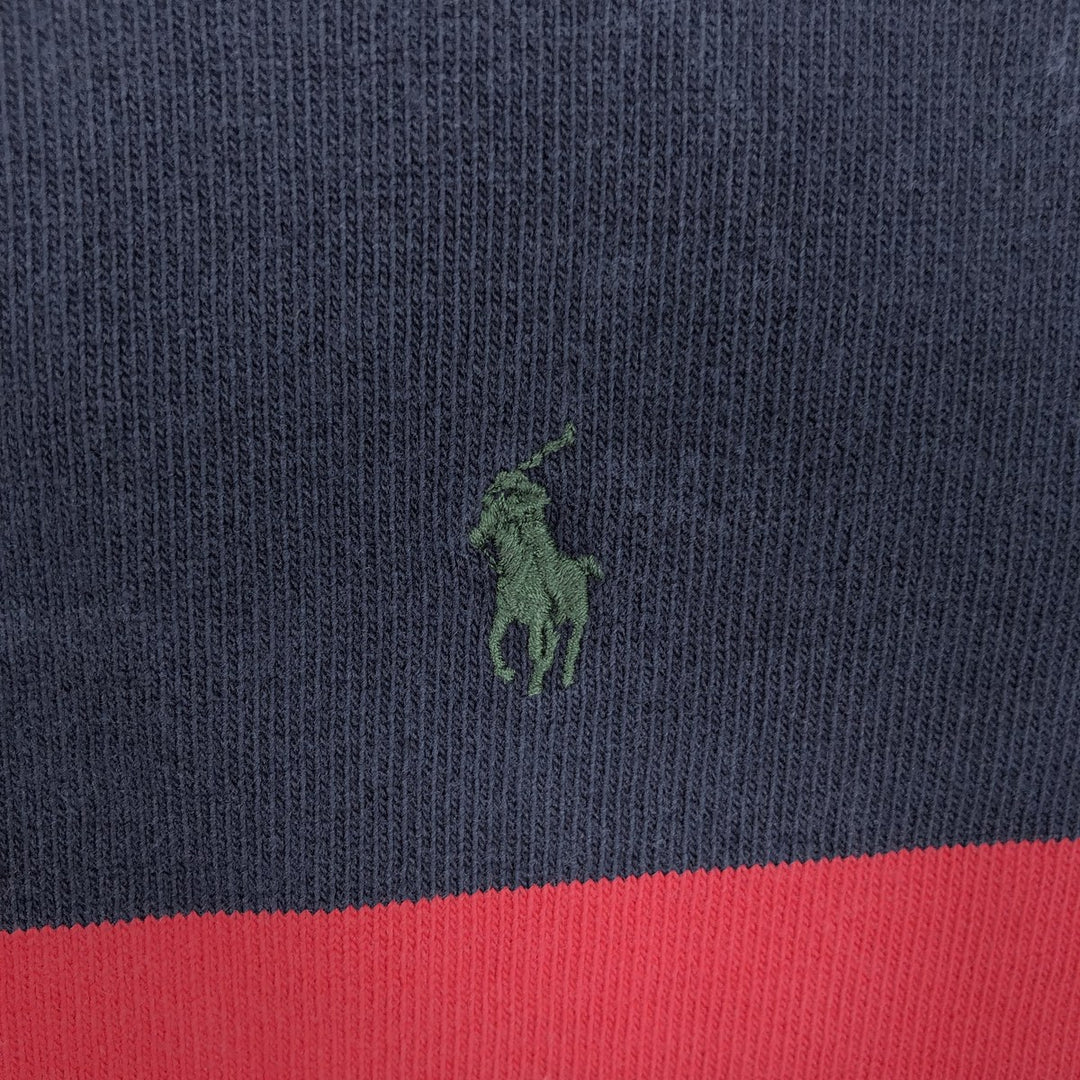 Ralph Lauren POLO by Ralph Lauren long sleeve rugby shirt, men's XL size cotton navy blue type Vintage Second Hand