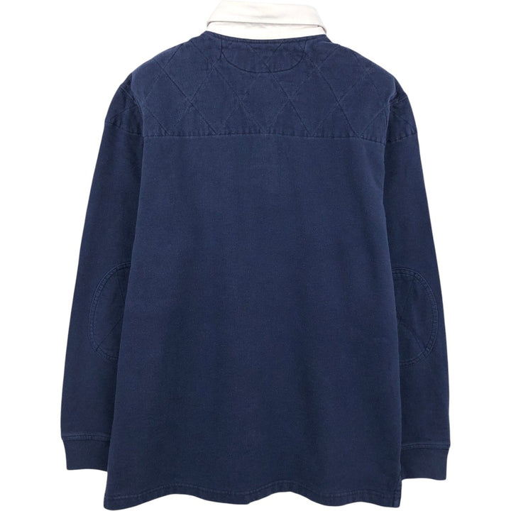 Ralph Lauren POLO by Ralph Lauren long sleeve rugby shirt, men's size L cotton navy blue type Vintage Second Hand