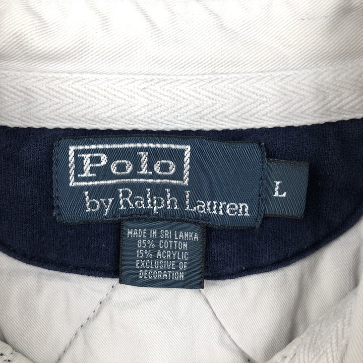 Ralph Lauren POLO by Ralph Lauren long sleeve rugby shirt, men's size L cotton navy blue type Vintage Second Hand