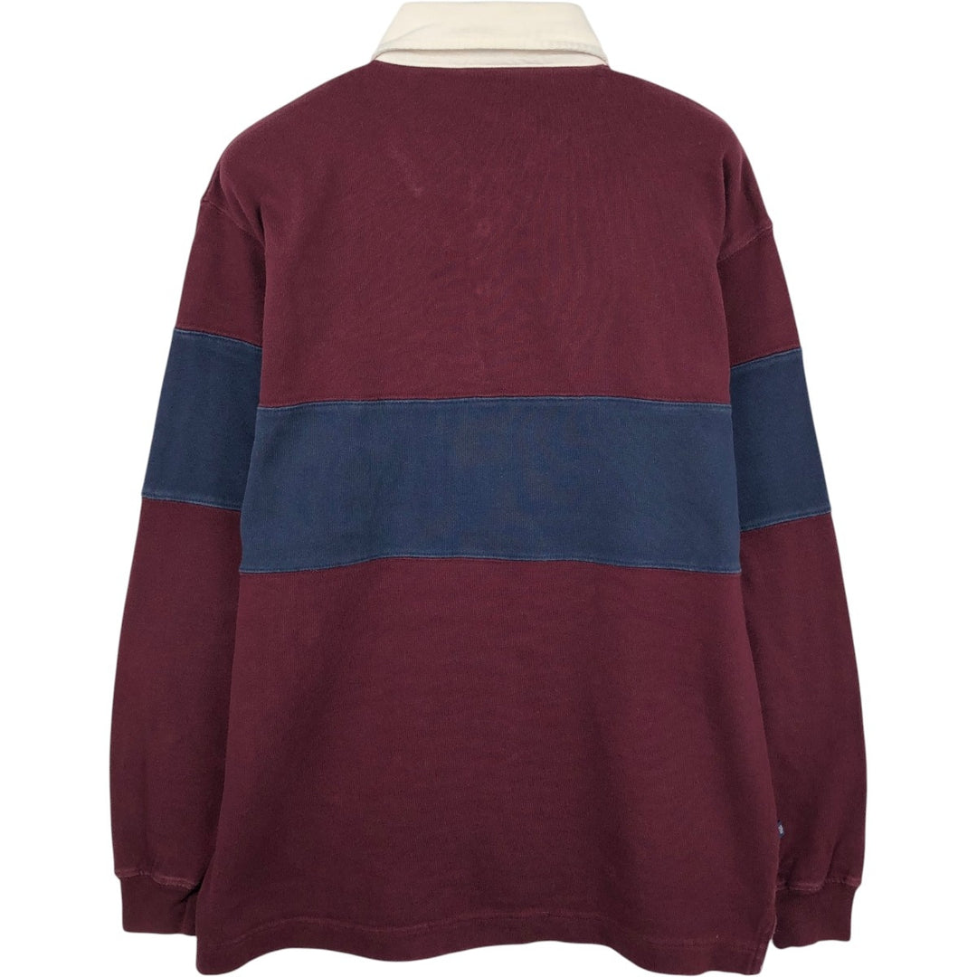 90s-00'S GAP Long-Sleeve Rugby Shirt, Men's Size S (Equivalent), Vintage cotton red type reddish brown Vintage Second Hand