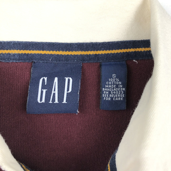 90s-00'S GAP Long-Sleeve Rugby Shirt, Men's Size S (Equivalent), Vintage cotton red type reddish brown Vintage Second Hand