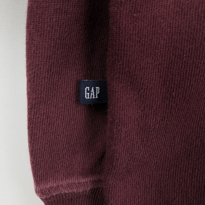 90s-00'S GAP Long-Sleeve Rugby Shirt, Men's Size S (Equivalent), Vintage cotton red type reddish brown Vintage Second Hand