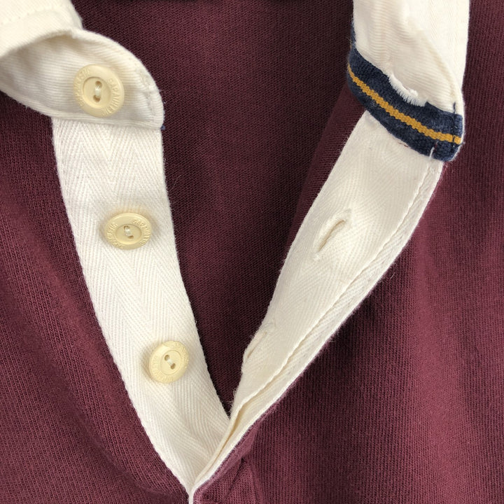 90s-00'S GAP Long-Sleeve Rugby Shirt, Men's Size S (Equivalent), Vintage cotton red type reddish brown Vintage Second Hand