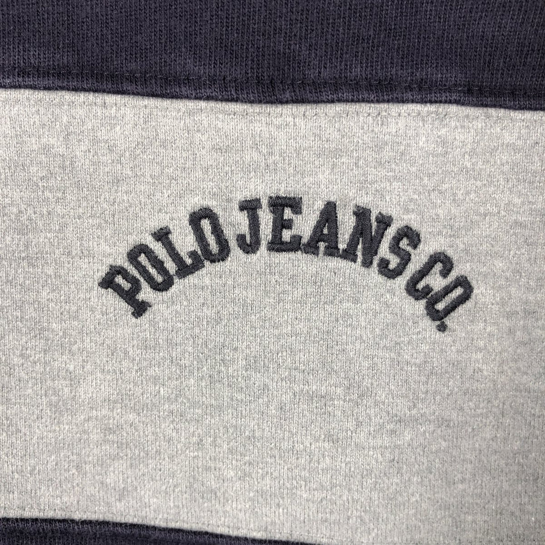 2000'S Ralph Lauren POLO JEANS COMPANY striped long-sleeved rugby shirt, men's size XL (approx.) cotton gray type Vintage Second Hand