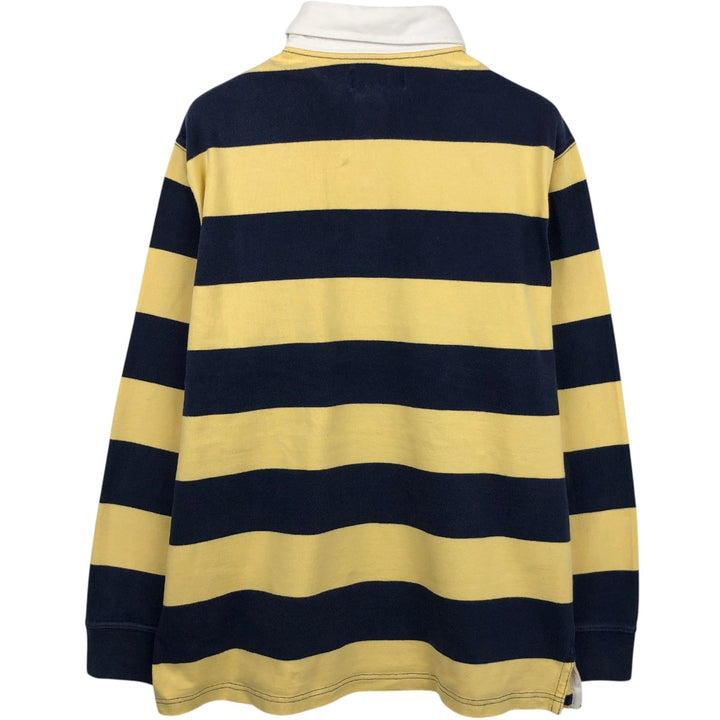 Ralph Lauren POLO by Ralph Lauren Striped Pattern Long Sleeve Rugby Shirt Men's Size L cotton yellow type Vintage Second Hand