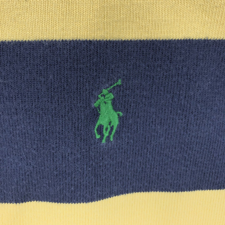 Ralph Lauren POLO by Ralph Lauren Striped Pattern Long Sleeve Rugby Shirt Men's Size L cotton yellow type Vintage Second Hand