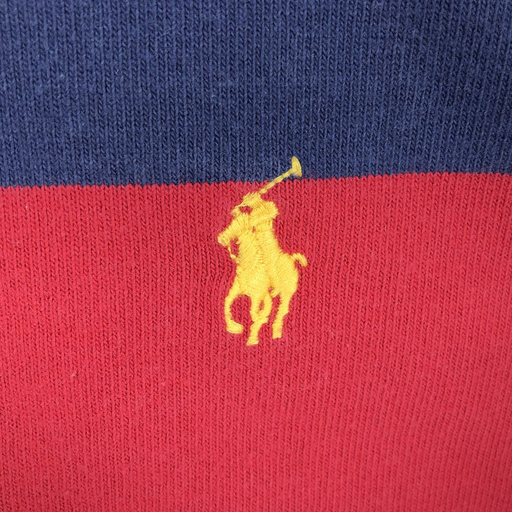 Ralph Lauren POLO RALPH LAUREN Striped Pattern Long Sleeve Rugby Shirt Men's M cotton red type Vintage Second Hand