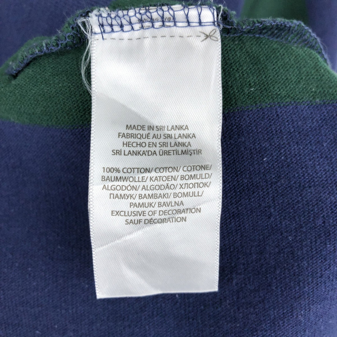 Ralph Lauren POLO RALPH LAUREN Stripe Pattern Long-Sleeve Rugby Shirt, Men's Size L (approx.) cotton Green type dark green Vintage Second Hand