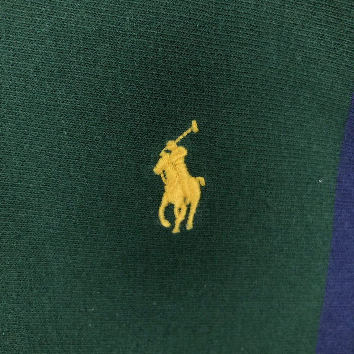 Ralph Lauren POLO RALPH LAUREN Stripe Pattern Long-Sleeve Rugby Shirt, Men's Size L (approx.) cotton Green type dark green Vintage Second Hand