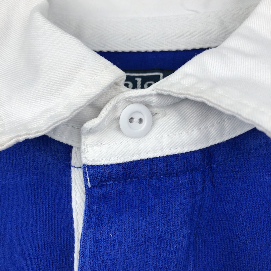Ralph Lauren POLO by Ralph Lauren CUSTOM FIT Double Pony Long Sleeve Rugby Shirt, Men's XL cotton blue type Vintage Second Hand