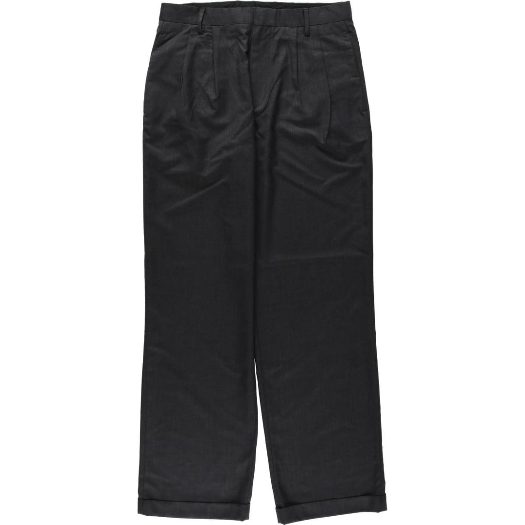 MERONA Two-Pleat Slacks Pants, Men's Size W32 (approx.) polyester Charcoal Vintage Second Hand