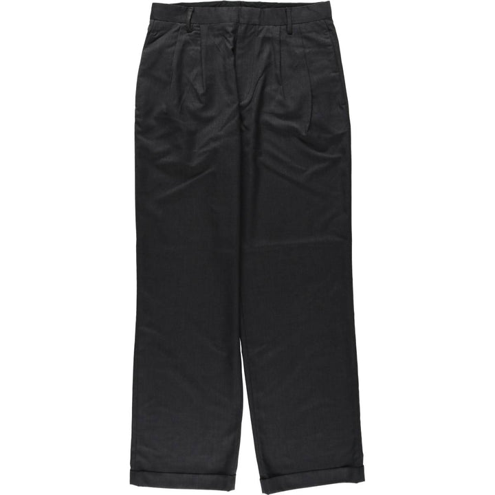 MERONA Two-Pleat Slacks Pants, Men's Size W32 (approx.) polyester Charcoal Vintage Second Hand