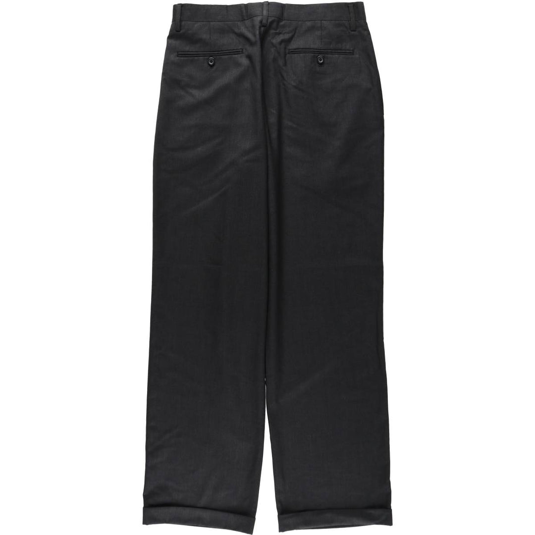 MERONA Two-Pleat Slacks Pants, Men's Size W32 (approx.) polyester Charcoal Vintage Second Hand