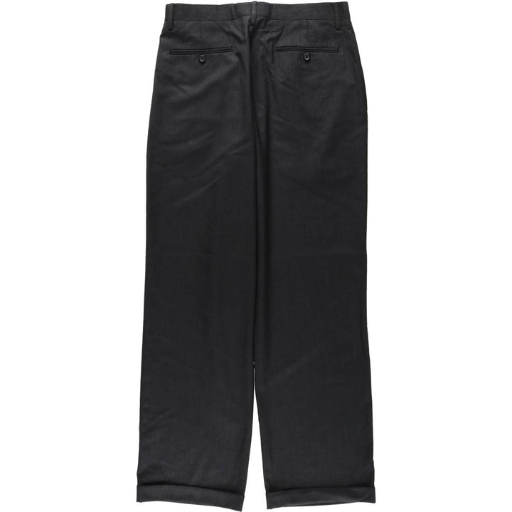 MERONA Two-Pleat Slacks Pants, Men's Size W32 (approx.) polyester Charcoal Vintage Second Hand