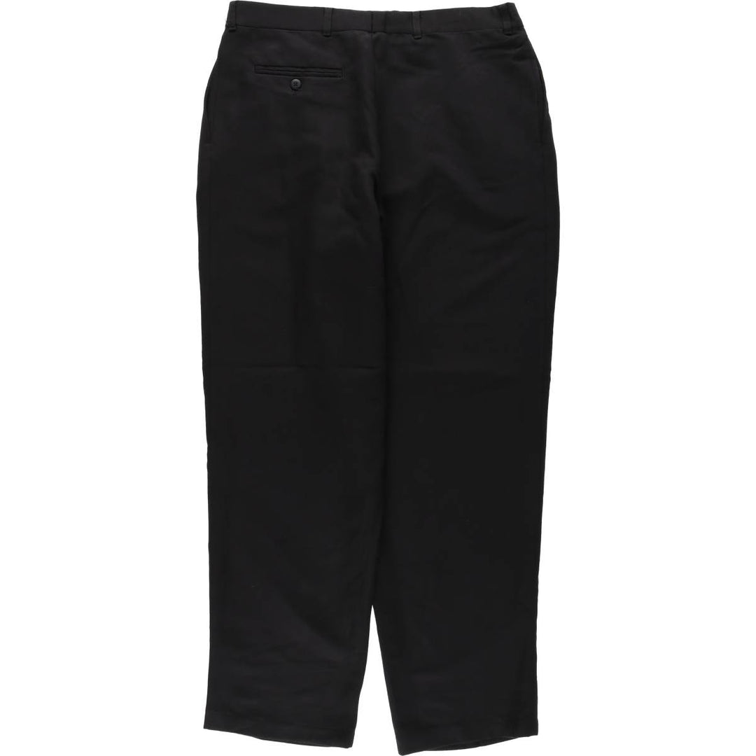 CITY STREETS Three-pleat slacks pants for men, equivalent to w34 polyester black type Vintage Second Hand