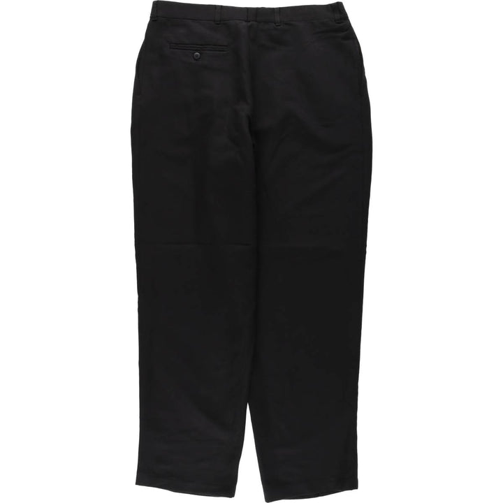 CITY STREETS Three-pleat slacks pants for men, equivalent to w34 polyester black type Vintage Second Hand