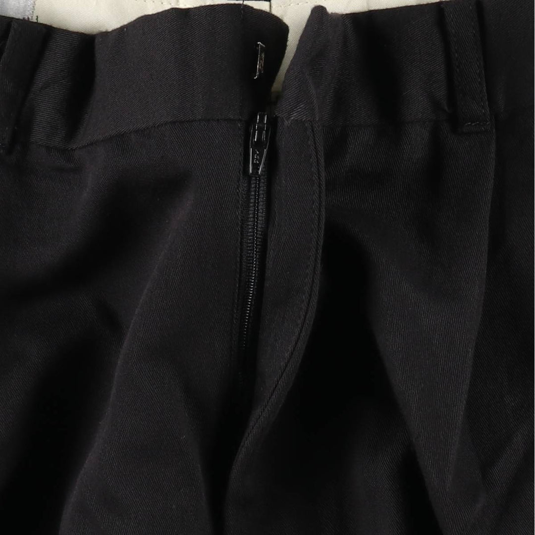 CITY STREETS Three-pleat slacks pants for men, equivalent to w34 polyester black type Vintage Second Hand