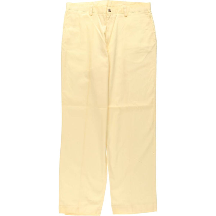 HAGGER slacks pants, men's size W34 (approx.) polyester yellow type Vintage Second Hand