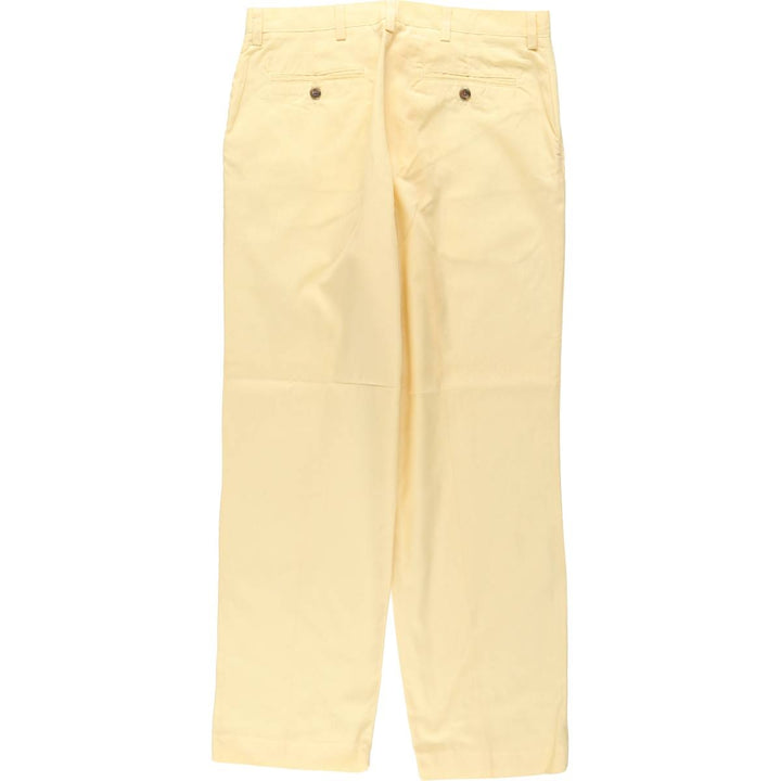 HAGGER slacks pants, men's size W34 (approx.) polyester yellow type Vintage Second Hand