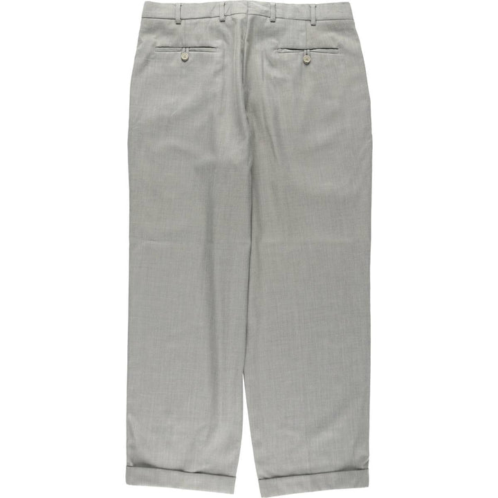 Perry Ellis men's two-pleat slacks, size W35 (approx.) polyester gray type Vintage Second Hand