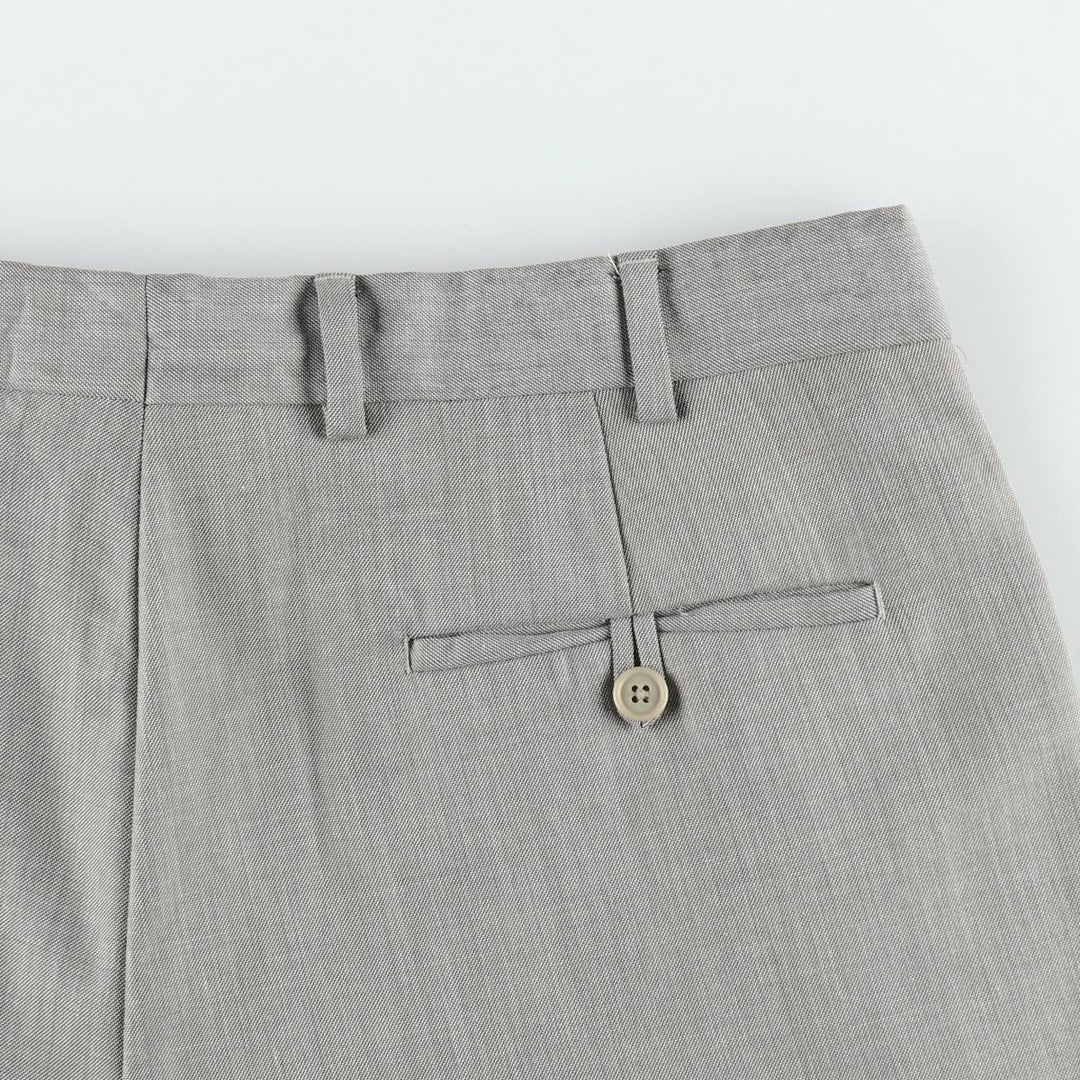 Perry Ellis men's two-pleat slacks, size W35 (approx.) polyester gray type Vintage Second Hand