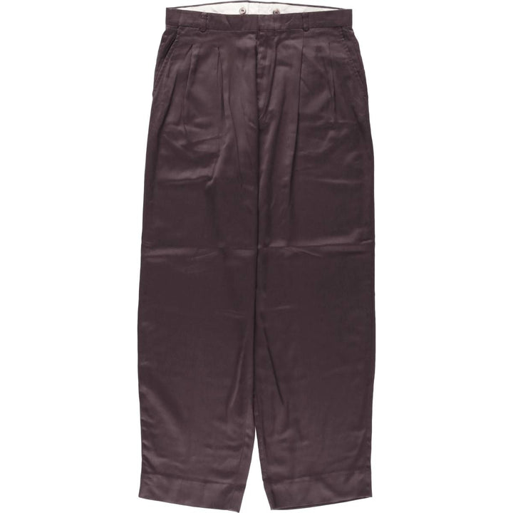 MY GRANDFATHER'S PANTS Two-Pleat Slacks, Made in USA, Men's Size W31 (approx.) unclear wine-red Vintage Second Hand
