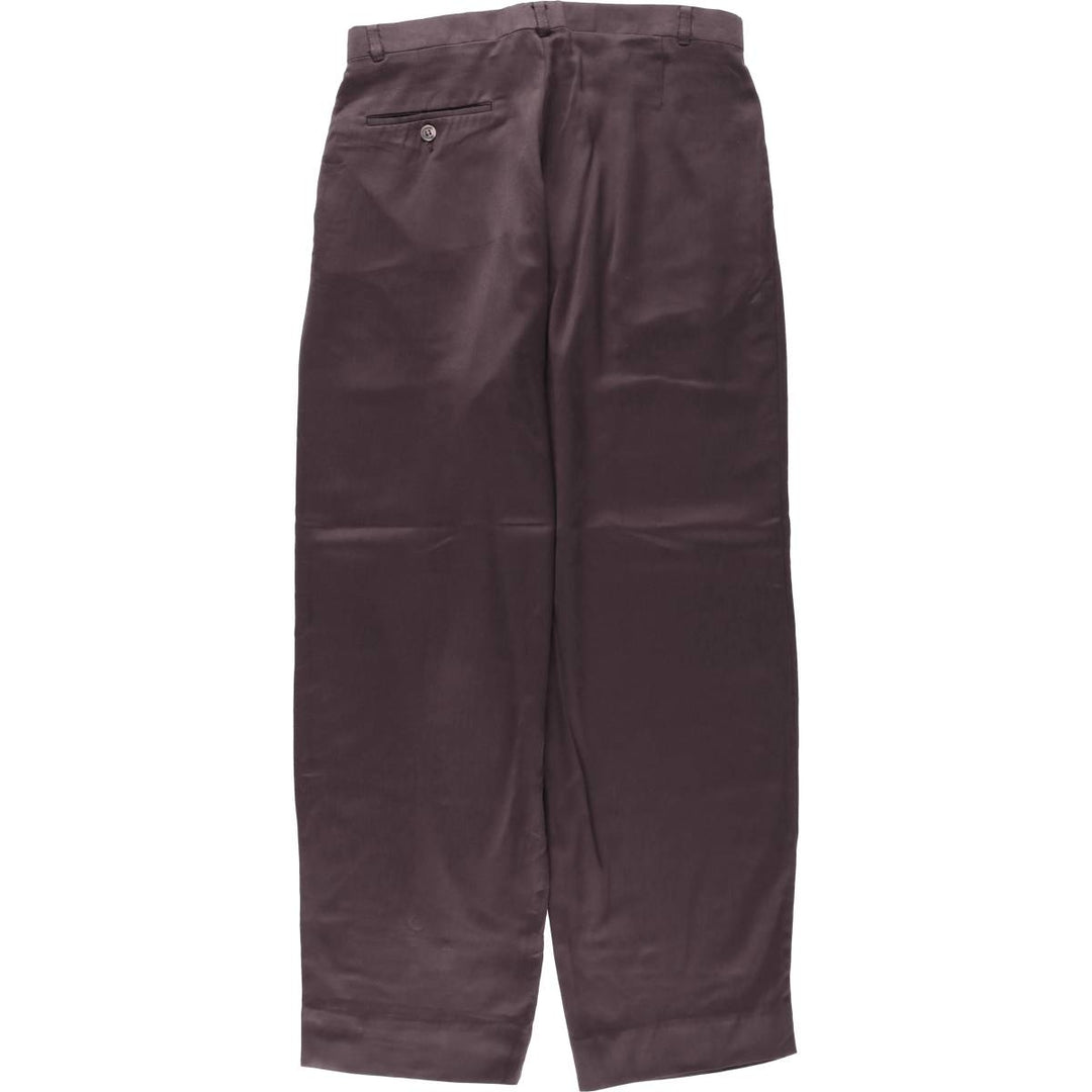 MY GRANDFATHER'S PANTS Two-Pleat Slacks, Made in USA, Men's Size W31 (approx.) unclear wine-red Vintage Second Hand