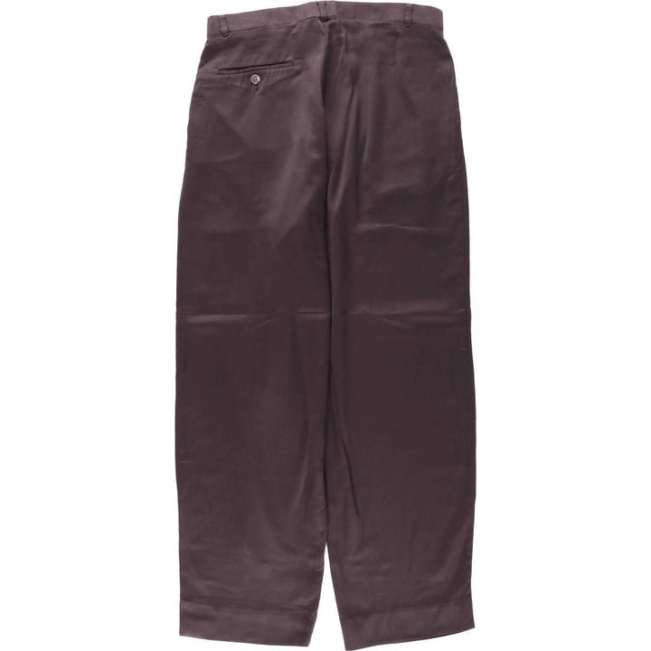 MY GRANDFATHER'S PANTS Two-Pleat Slacks, Made in USA, Men's Size W31 (approx.) unclear wine-red Vintage Second Hand