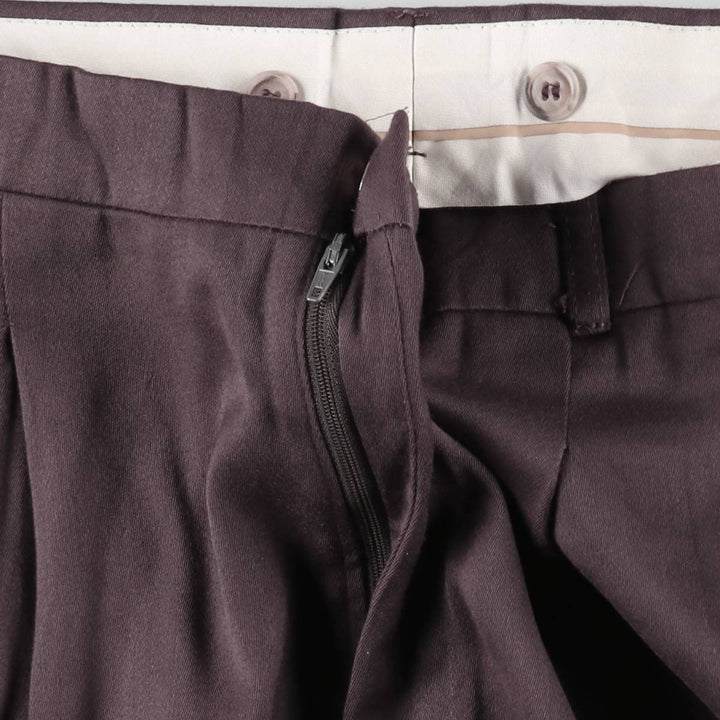 MY GRANDFATHER'S PANTS Two-Pleat Slacks, Made in USA, Men's Size W31 (approx.) unclear wine-red Vintage Second Hand