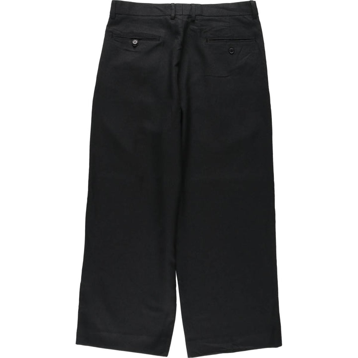The First Collection Two-Pleat Slacks Pants Men's W34 (approx.) polyester black type Vintage Second Hand