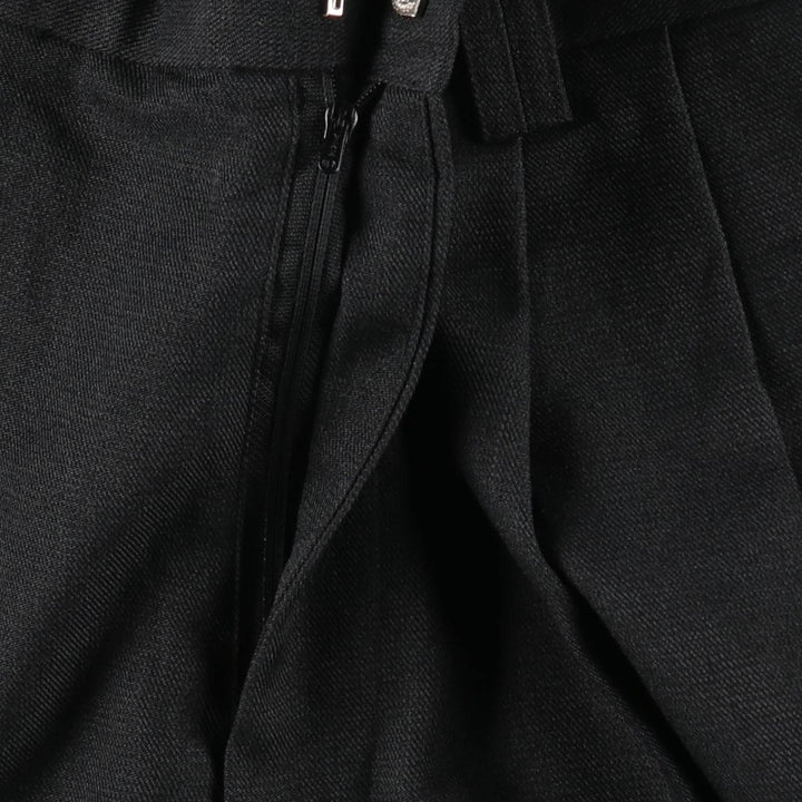 The First Collection Two-Pleat Slacks Pants Men's W34 (approx.) polyester black type Vintage Second Hand