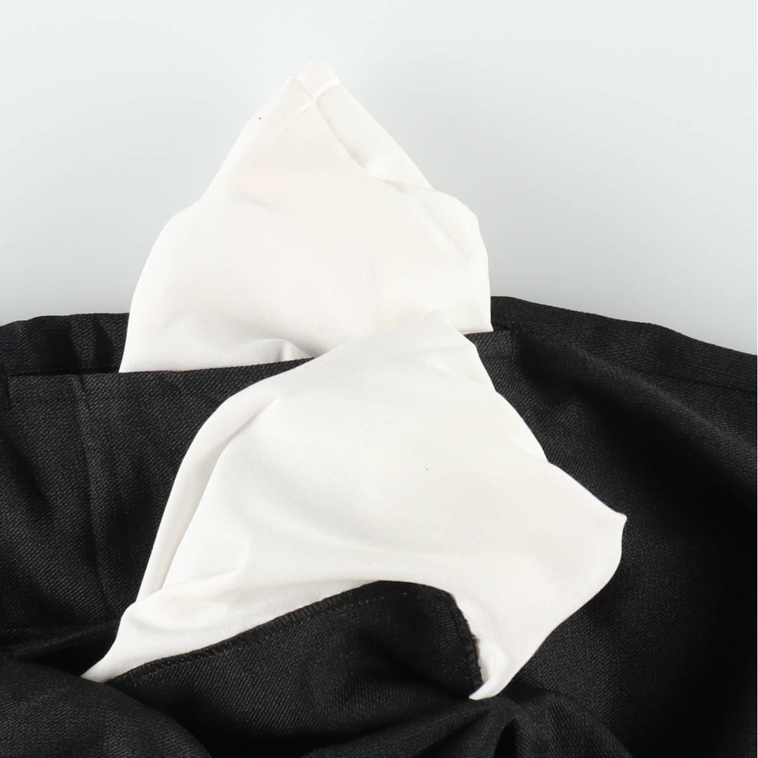 The First Collection Two-Pleat Slacks Pants Men's W34 (approx.) polyester black type Vintage Second Hand