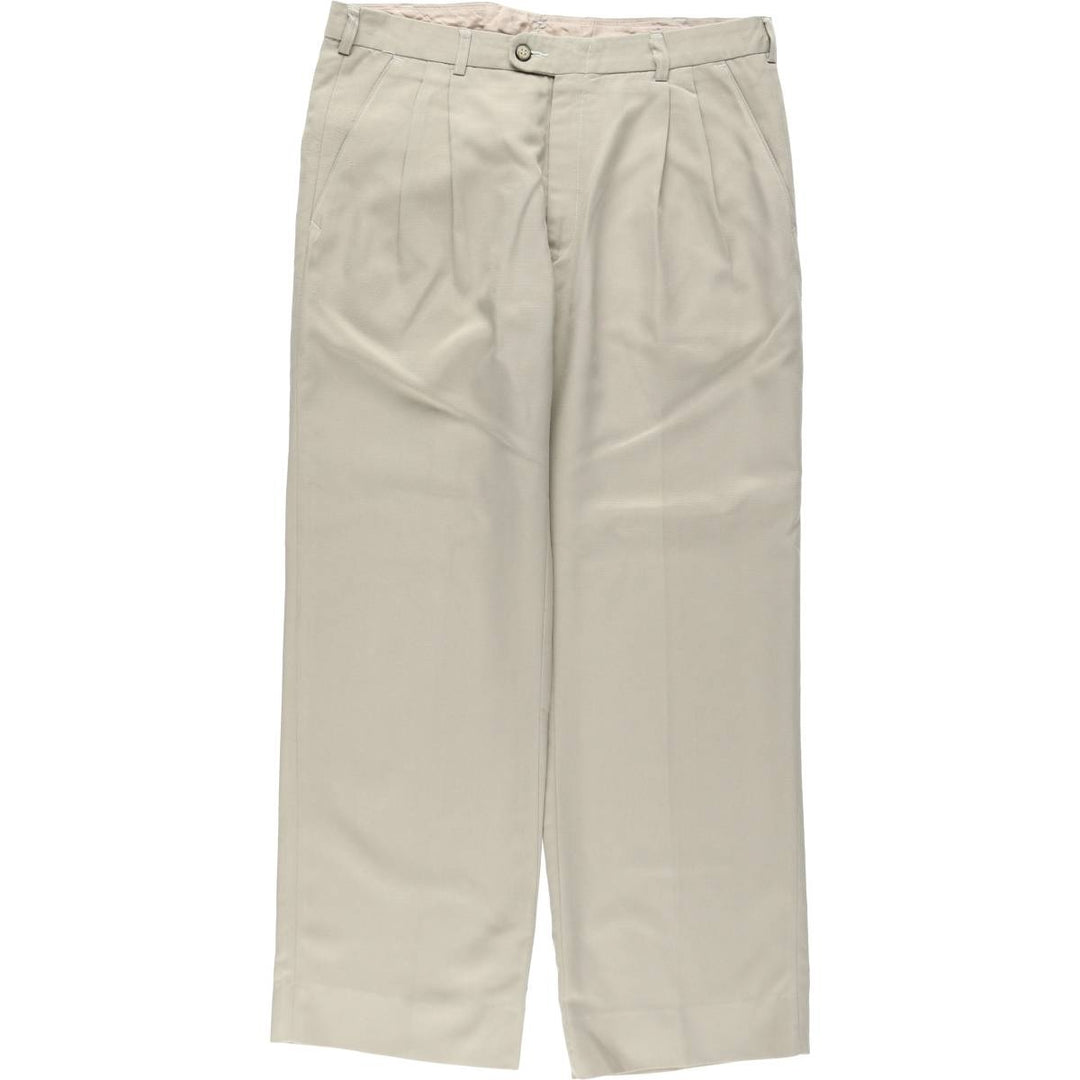 Two-pleat slacks for men, size W34 unclear Beige type Vintage Second Hand