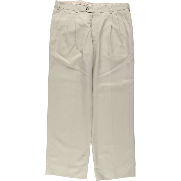 Two-pleat slacks for men, size W34 unclear Beige type Vintage Second Hand