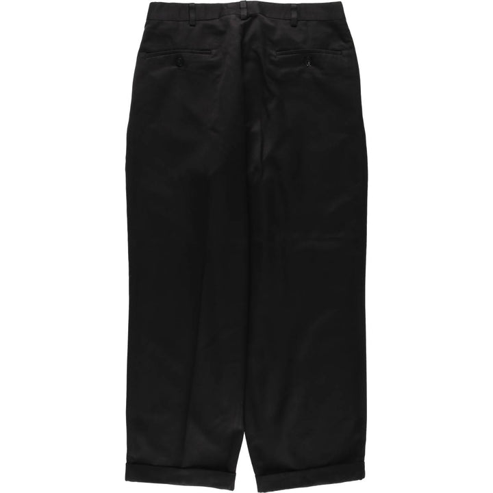 SAVANE Two-Pleat Slacks Pants, Men's W32 (approx.) polyester black type Vintage Second Hand