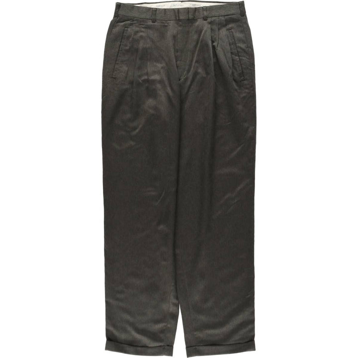 Van Heusen three-pleat slacks pants for men, equivalent to size W32. polyester Khaki type Vintage Second Hand