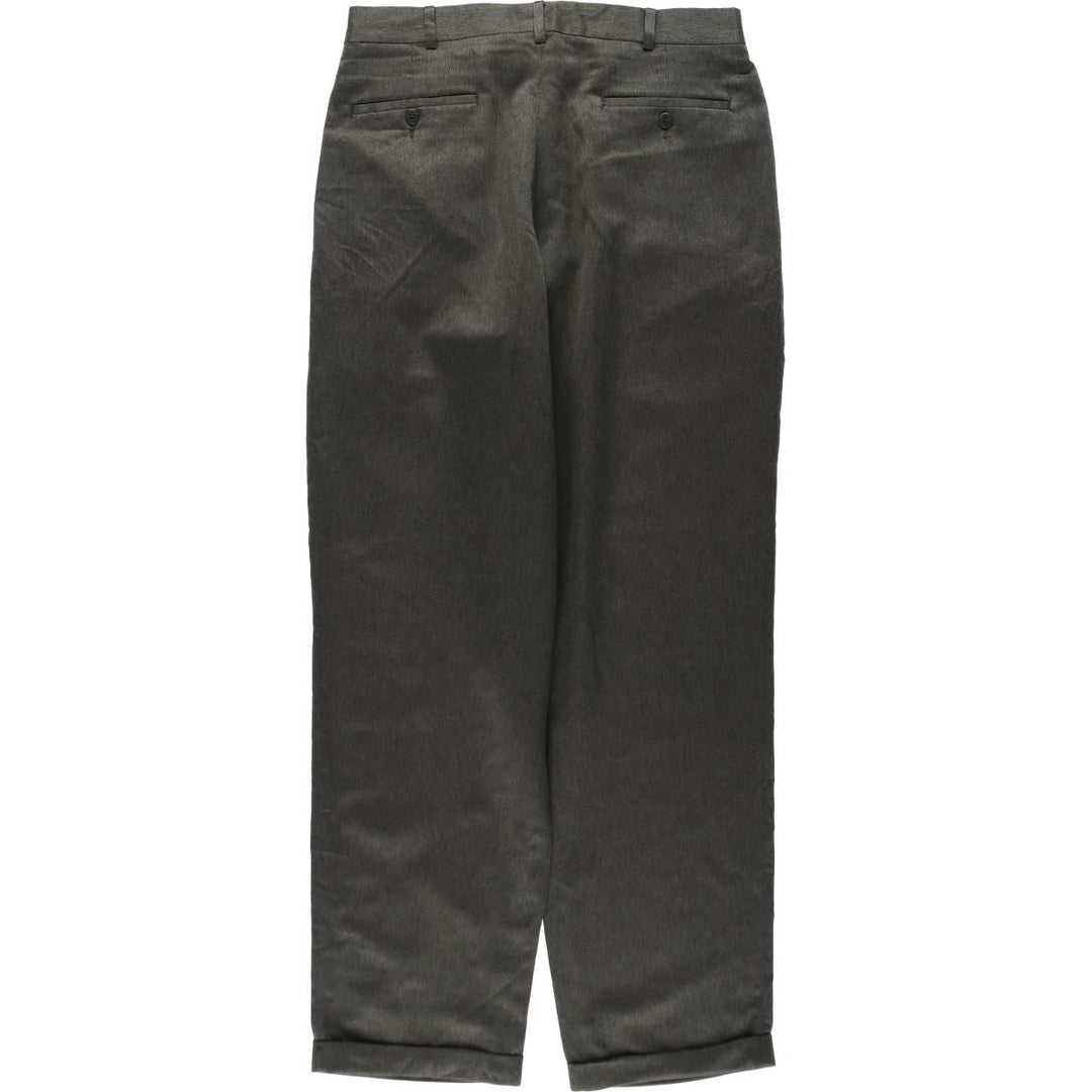 Van Heusen three-pleat slacks pants for men, equivalent to size W32. polyester Khaki type Vintage Second Hand