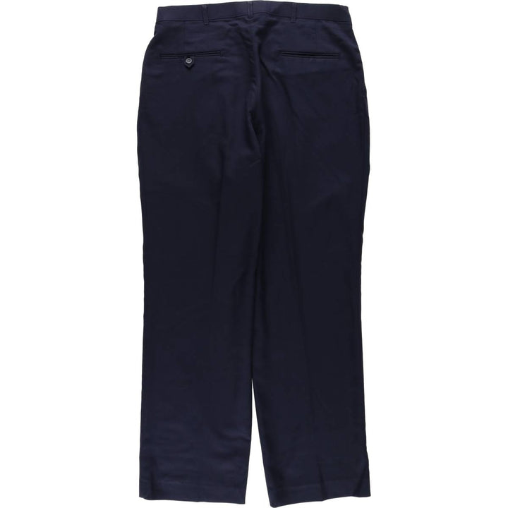 HAGGER GENTLEMAN'S FIT Three-Pleat Slacks Pants, Made in USA, Men's W34 (approx.) polyester navy blue type Vintage Second Hand